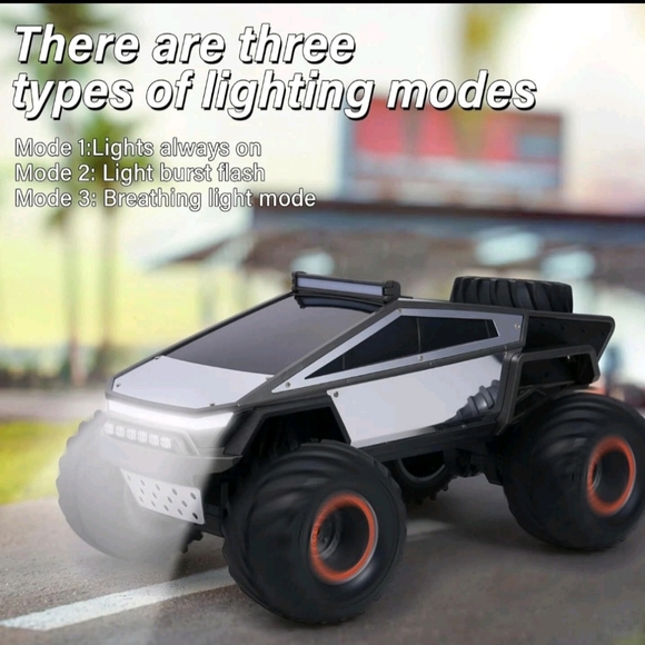 Black and Silver Remote Control Car Monster Cyber Truck - Picture 3 of 3